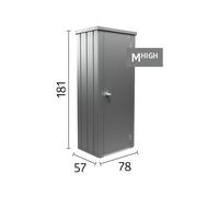 Armario de acero para exterior biohort julia 77.7 x 180.9 x 57 cm y capacidad de 582.5 l gris claro