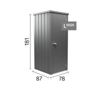 Armario de acero para exterior biohort julia 77.7 x 180.9 x 87 cm y capacidad de 964.4 l gris plata