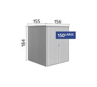 Armario de acero para exterior biohort para equipos 150 large 156 x 184 x 155 cm y capacidad de 4000 l gris oscuro