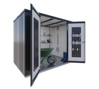 Armario de acero para exterior biohort para equipos 228 x 184 x 155 cm y capacidad de 6000 l gris