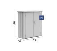 Armario de acero para exterior biohort romeo 132 x 140 x 57 cm y capacidad de 800 l gris claro
