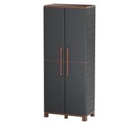 Armario De Almacenaje 2 Puertas 3 Estantes 70x39x165cm Antracita ARTPLAST