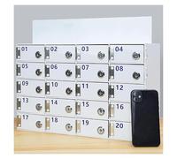 Armario de almacenamiento acrílico para teléfono montado en la pared con cerradura 12 rejillas grandes, ideal para aulas y oficinas, soporte duradero para dispositivos móviles.