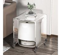 Armario de almacenamiento compacto de acrílico con ruedas, independiente para baño y oficina, diseño elegante y que ahorra espacio, solución de almacenamiento versátil