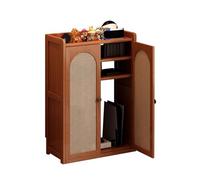 Armario de almacenamiento con enrutador WiFi, organizador de medios con estantes dobles, caja oculta independiente para oficina en casa, 60 x 25 x 113 cm