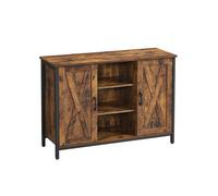 Armario de Almacenamiento con Estantes Mueble de Comedor Marrón Rústico y Negro