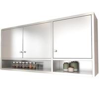 Armario de almacenamiento de acero inoxidable resistente para garaje, montado en la pared, estantes ajustables, diseño duradero de doble puerta para máxima organización y eficiencia de espacio, color