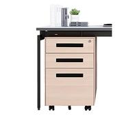 Armario de almacenamiento de acero para debajo del escritorio, oficina, contenedor corto con cerradura de diseño de grano de madera, ideal para el hogar y el negocio, archivador móvil, accesorios de
