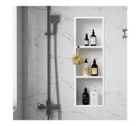 Armario de almacenamiento de azulejos empotrable de acero inoxidable impermeable con compartimento para pañuelos integrado, 30 x 90 cm, color blanco