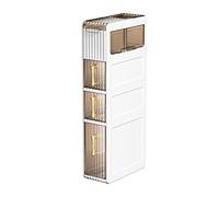Armario de almacenamiento de baño con ruedas, estante lateral delgado para espacios pequeños, estante de almacenamiento estrecho para artículos de tocador y accesorios