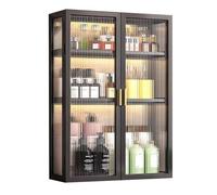 Armario de almacenamiento de baño montado en la pared con estantes de 3 niveles para ahorrar espacio, elegante y fácil de instalar, perfecto para baño, inodoro, lavandería, soluciones de