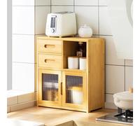 Armario de almacenamiento de cocina independiente, organizador de despensa con puertas, estante para especias, ollas y sartenes, ideal para cocina, sala de estar y comedor