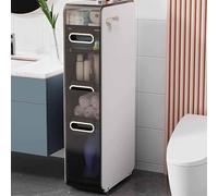Armario de almacenamiento de esquina para baño, estrecho de 4 niveles, para papel higiénico y esenciales, muebles que ahorran espacio para espacios pequeños