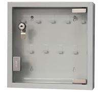 Armario de almacenamiento de llaves, caja de llaves, pequeño gabinete de oficinaficina mini de 9 llaves, montado en la pared, gestión visual transparente, huella (cerradura con llave blanca)