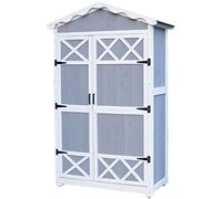 Armario de Almacenamiento de Madera para Exteriores Resistente a la Intemperie, Ideal para jardín. Cobertizo Grande y Extra Alto con Tiradores metálicos para Guardar Muebles de Patio y herra