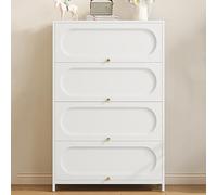 Armario de almacenamiento de metal con puertas plegables independiente, moderno, escaparate para el hogar y la oficina, solución de muebles que ahorra espacio, elegante unidad de almacenamiento