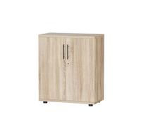 Armario de Almacenamiento de Oficina con Cerradura de 2 Puertas, archivador de Madera para el hogar, 2 estantes Ajustables, Unidad de Almacenamiento Corta (Roble Sonoma)