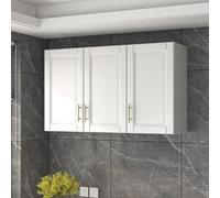 Armario de almacenamiento de pared con puertas para baño y cocina, sin necesidad de taladrar, diseño que ahorra espacio, solución elegante