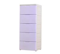 Armario de almacenamiento de plástico para niños con cajón grueso de 45 pulgadas de ancho, armario para bebé y cómoda, 4 capas, color morado