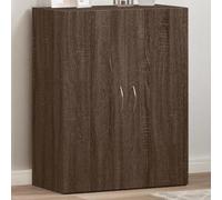 Armario de almacenamiento de roble marrón con puertas, estantería de oficina para el hogar, garaje y almacén, 60 x 32 x 77,5 cm, solución de almacenamiento de oficina