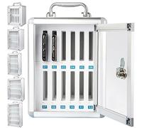 Armario de almacenamiento de teléfono de metal con cerradura y 12 compartimentos, para uso en aula, fábrica y examen, armario seguro para almacenamiento seguro