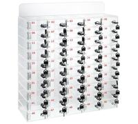 Armario de almacenamiento de teléfono montado en la pared con 50 ranuras para oficina, escuela y cerraduras de puerta seguras de fábrica y llaves, ideal para dispositivos móviles.