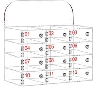 Armario de almacenamiento de teléfono montado en la pared con cerraduras y llaves, ecológico, 12 ranuras, para oficina, escuela o gimnasio, solución segura y que ahorra espacio