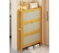 Armario de almacenamiento de zapatos de bambú, zapatero grande, armario compacto para pasillo y dormitorio, diseño que ahorra espacio para más zapatos, ordena tu entrada