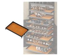 Armario de almacenamiento de zapatos de cierre suave, organizador extraíble para armario y cocina, ahorra espacio, color marrón, 56 x 46 cm, optimiza el espacio y reduce el desorden