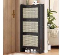 Armario de almacenamiento de zapatos de plástico de ratán para entrada, pasillo, dormitorio, diseño elegante que ahorra espacio para un fácil acceso y nización