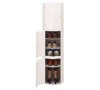 Armario de almacenamiento de zapatos giratorio de 360° de acero de varios niveles, vertical, octágono, moderno, torre de zapatos de entrada, color blanco, 9 niveles, 127 cm de altura