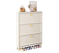 Armario de almacenamiento de zapatos, zapatero delgado para pasillos, 3 cajones abatibles, organizador de zapatos para pasillo y sala de estar