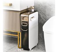 Armario de almacenamiento delgado para baño, unidad independiente con puerto de extracción de papel de doble cara, polea silenciosa, perfecto para espacios pequeños en cocina, lavandería, sala de