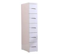 Armario de almacenamiento estrecho de 4 capas blanco para baño y cocina, 20 cm de ancho, estante de noche, cajón que ahorra espacio, solución de almacenamiento multiusos para el hogar