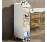 Armario de almacenamiento estrecho para baño con 4 niveles y cajones de plástico, torre delgada de papel higiénico de gran capacidad para almacenamiento vertical (no incluye armario de pañuelos)