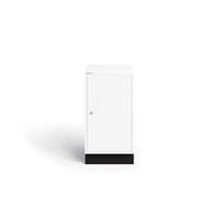 Armario de almacenamiento múltiple, serie 29, puerta batiente con cerradura con base, apertura a la izquierda; dimensiones: 670 x 349 x 460 mm (alto x ancho x profundidad). Color: 696 blanco tráfico