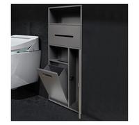 Armario de almacenamiento oculto con cubo de basura integrado y soporte para rollo de papel higiénico, organizador de baño que ahorra espacio para dormitorio, oficina, cocina
