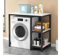 Armario de almacenamiento para lavadora, estante de baño compacto, soporte de lavandería y secadora de fácil montaje, solución que ahorra espacio para baño y lavandería