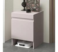 Armario de almacenamiento para robot aspirador, mesa auxiliar multifuncional, madera maciza, construcción duradera, placa superior extraíble