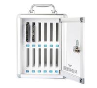 Armario de almacenamiento para teléfono montado en la pared con mango de bloqueo numérico y llaves, 48 ranuras, perfecto para uso militar, oficina y escuela, seguro y funcional