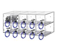Armario de almacenamiento para teléfono móvil, 20 ranuras, material acrílico con cerraduras y llaves, armario de pared, bolsillo para oficina, aula, gimnasio, caja para uso doméstico, 20 ranuras (10 r
