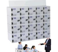 Armario de almacenamiento para teléfono móvil de pared transparente con 30 ranuras, para uso en fábrica y escuela, diseño de sistema de bloqueo seguro