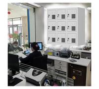 Armario de almacenamiento seguro para teléfono con cerradura, ventana acrílica transparente, 3 niveles para dispositivos móviles, perfecto para centros de exámenes y bibliotecas