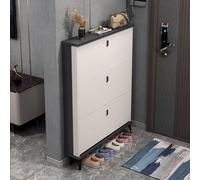 Armario de almacenamiento ultra delgado para zapatos, ahorra espacio, oculto para sala de estar, balcón y entrada, gran capacidad, blanco, 1 capa, 55 cm, ideal para espacios pequeños