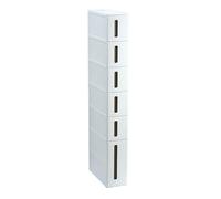 Armario de almacenamiento vertical con ruedas, organizador de torre de baño delgado, diseño de 6 niveles para espacios pequeños, solución de ahorro de espacio con cajones