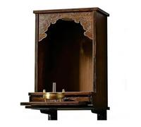 Armario de Altar Budista,Bambú Gabinete de Altar de Buda con Bandeja TelescóPica,Santuario Budista de Meditación para El Hogar Sala de Estar,Mesa de Altar Ofrendas Oración,Wall Mounted,30cm/11.8in