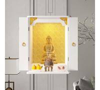 Armario de altar budista de pared, mueble de madera para la veneración de estatuas de Buda, altar con base de estilo chino, para oración y adivinación(White,40*29*53cm/15.7*11.4*20.9in)
