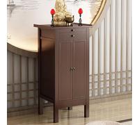 Armario de altar con placa retráctil, mesa de oración de bambú para espacios pequeños, ideal para sala de estar, dormitorio, oficina