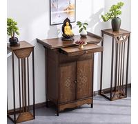 Armario de altar con puertas, almacenamiento de bambú para oración y meditación, altares para el hogar para rituales religiosos y necesidades diarias, diseño funcional y elegante
