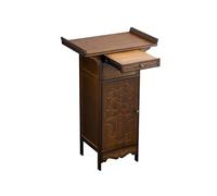 Armario de altar con puertas, almacenamiento de bambú para oración y meditación, altares para el hogar para rituales religiosos y necesidades diarias, diseño funcional y elegante
